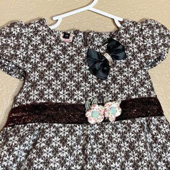 Girls beautiful brown dress size 6/6x - Picture 2 of 8